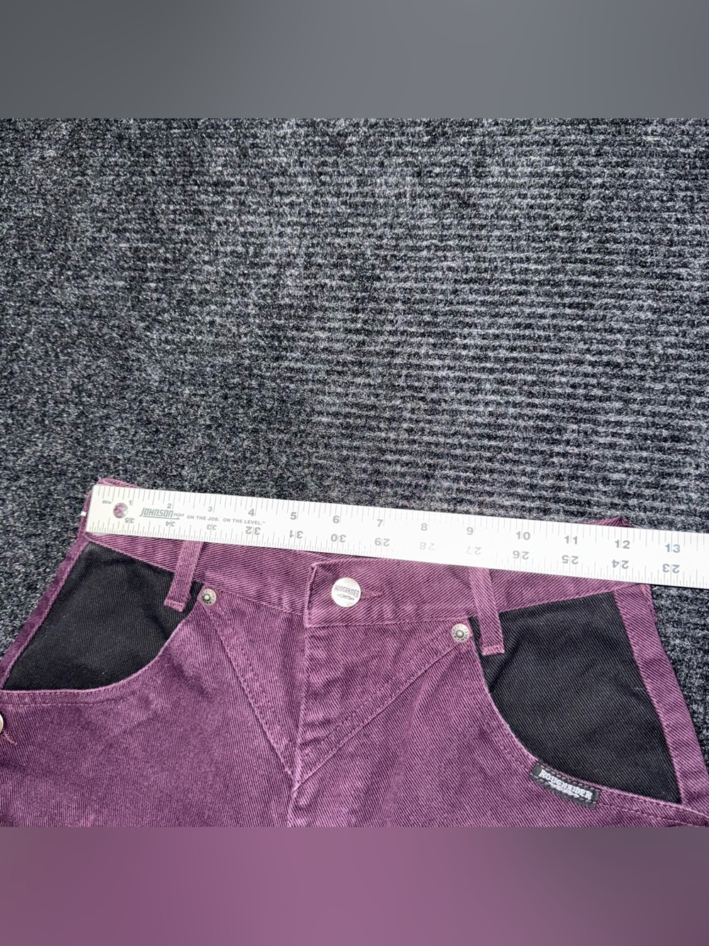 Vintage Roughrider Western Jeans High Rise Embellished Cut Out Purple Black 24" - Picture 11 of 14